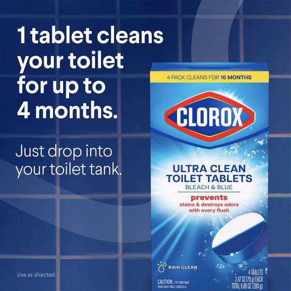 Clorox Ultra Clean Toilet Tank Tablets – Rain Clean Scent