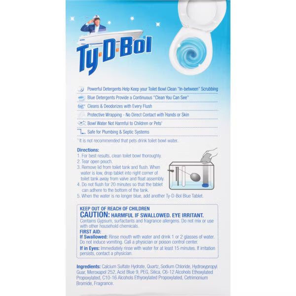 Ty-D-Bol Automatic Toilet Bowl Cleaner Tablet – Blue Spruce Scent