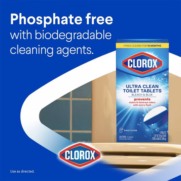 Clorox Ultra Clean Toilet Tank Tablets – Rain Clean Scent