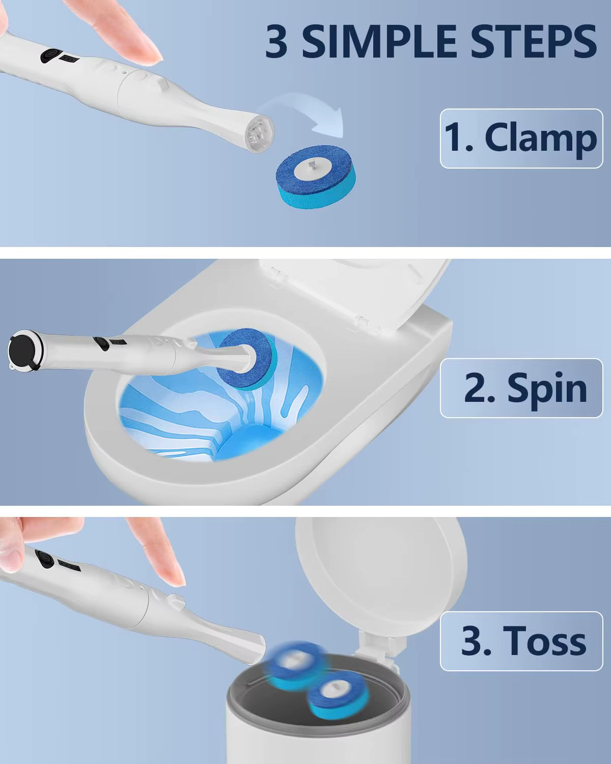 Electric Spinning Toilet Brush with Holder