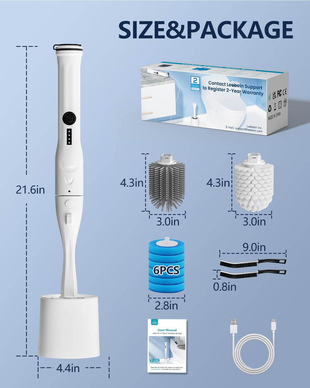 Electric Spinning Toilet Brush with Holder