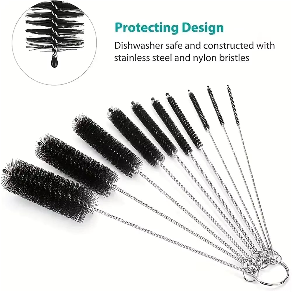 10-Piece Bottle & Straw Cleaning Brush Set