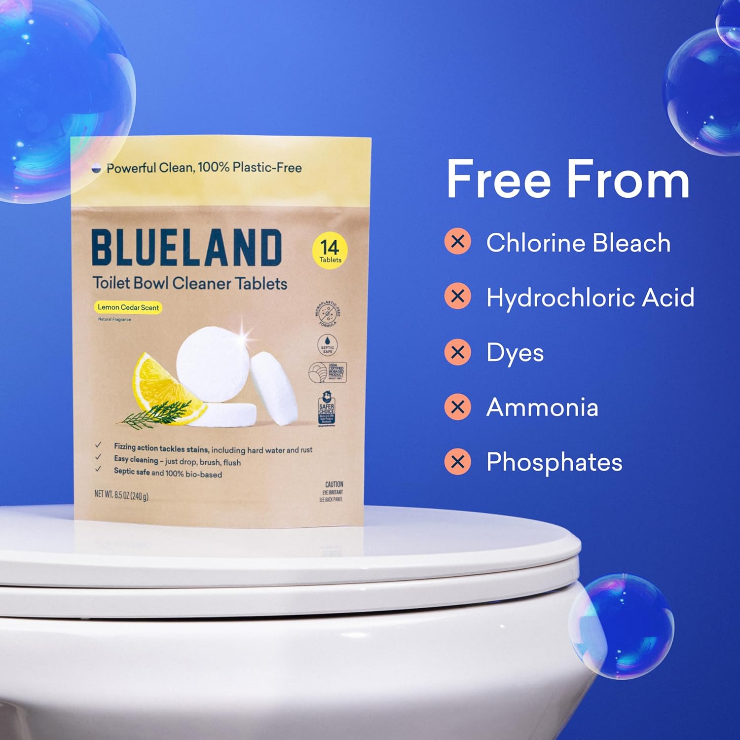 Blueland Toilet Bowl Cleaner Tablets Starter Set (14 Count)