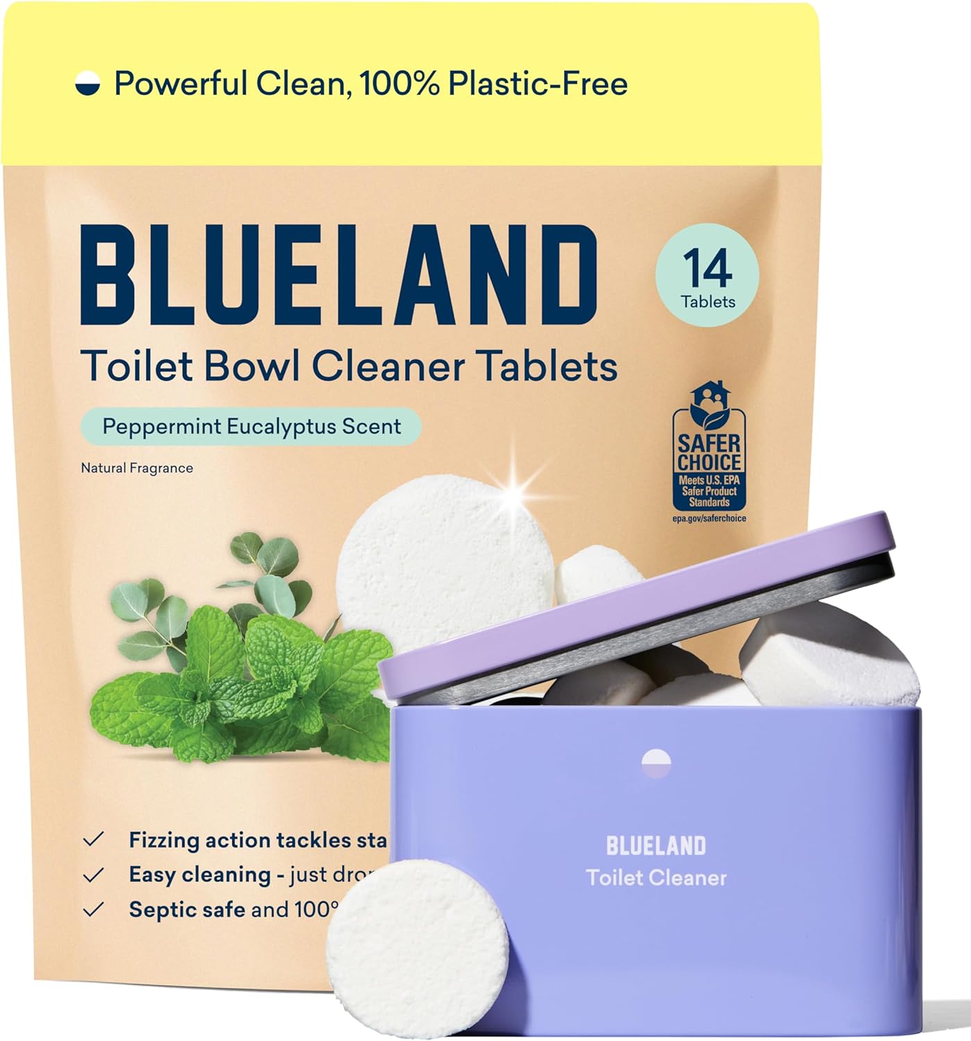 Blueland Toilet Bowl Cleaner Tablets Starter Set (14 Count)